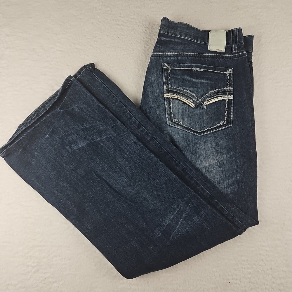 Men's Helix Loose Jeans 36x32 Relaxed Embroidered Baggy Y2K Skater Grunge Denim‎